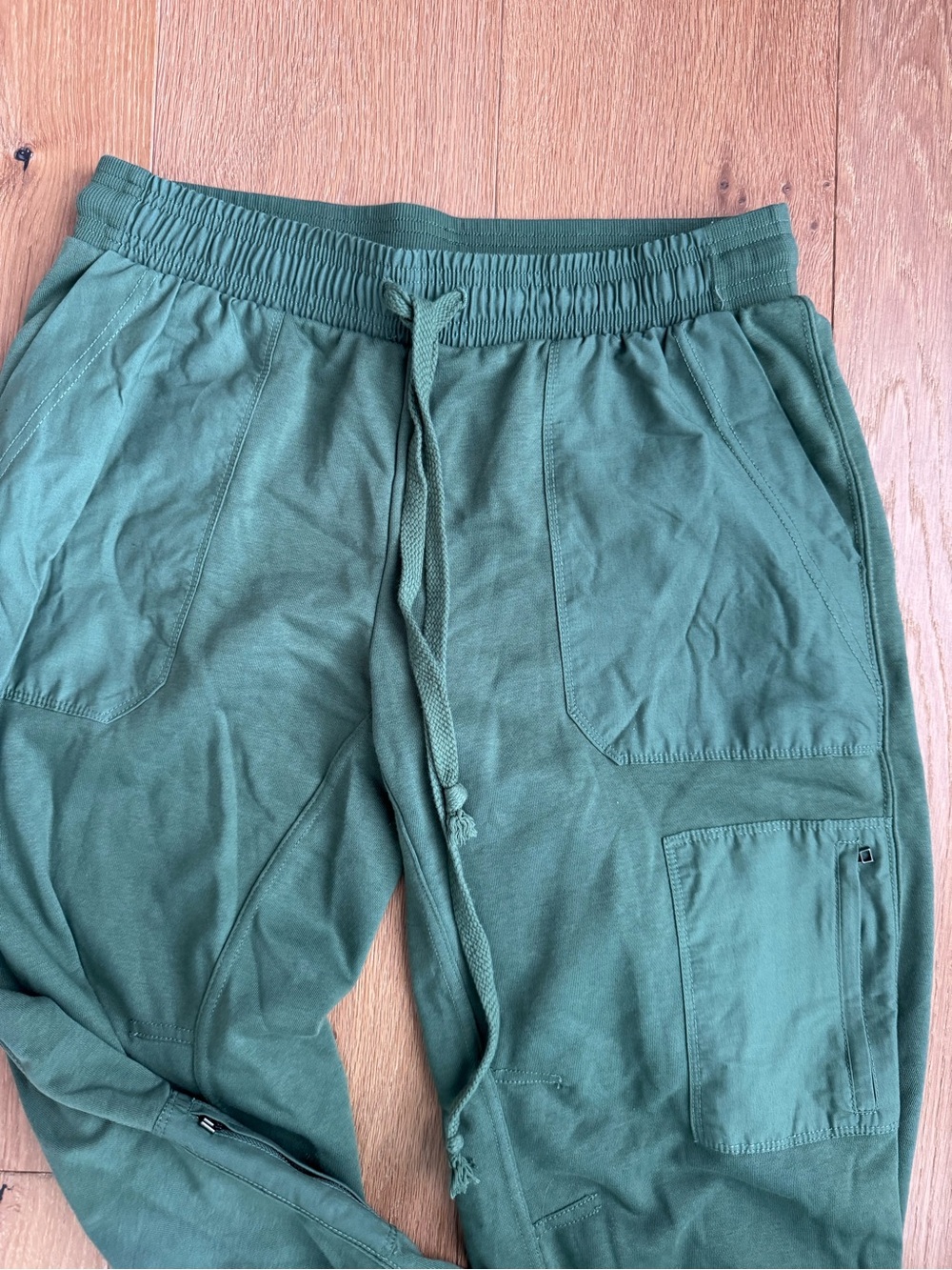 Women’s Daily Practice Green Drawstring Cargo Jogger Pants size small